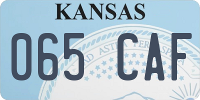 KS license plate 065CAF