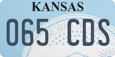 KS license plate 065CDS