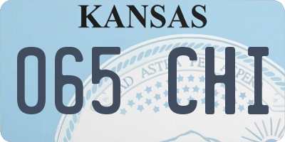 KS license plate 065CHI