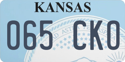 KS license plate 065CKO