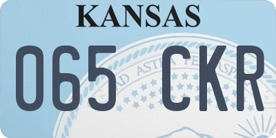 KS license plate 065CKR