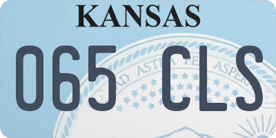 KS license plate 065CLS