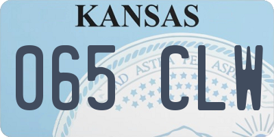 KS license plate 065CLW