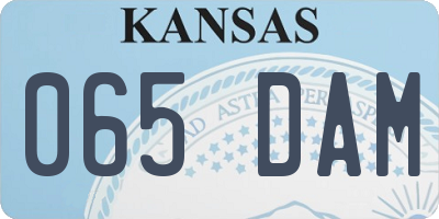 KS license plate 065DAM