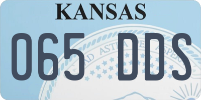 KS license plate 065DDS