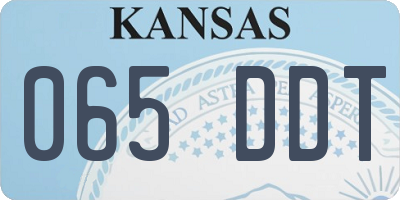 KS license plate 065DDT