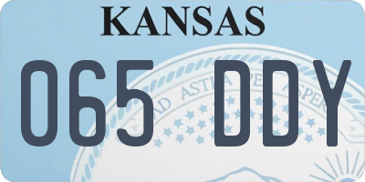 KS license plate 065DDY