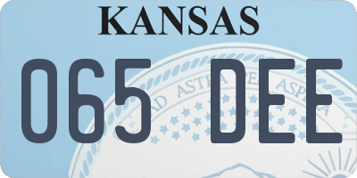 KS license plate 065DEE
