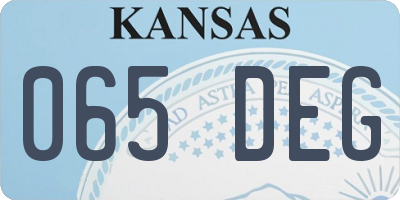 KS license plate 065DEG