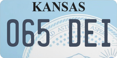 KS license plate 065DEI