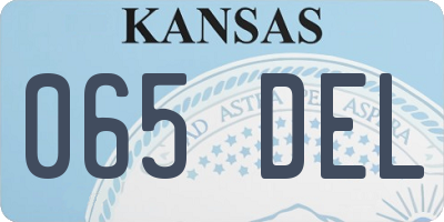 KS license plate 065DEL