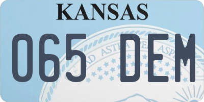 KS license plate 065DEM