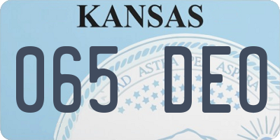 KS license plate 065DEO