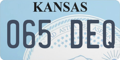 KS license plate 065DEQ