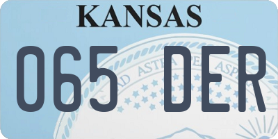 KS license plate 065DER