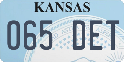 KS license plate 065DET