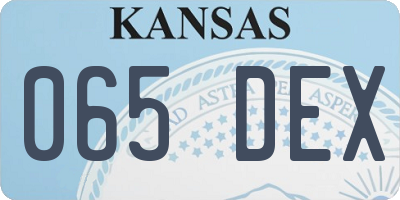 KS license plate 065DEX
