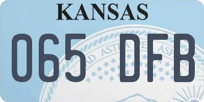 KS license plate 065DFB