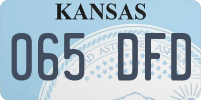 KS license plate 065DFD