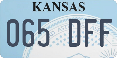 KS license plate 065DFF