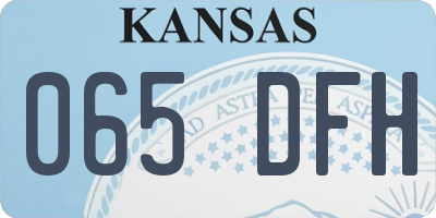 KS license plate 065DFH