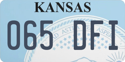 KS license plate 065DFI