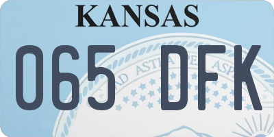 KS license plate 065DFK