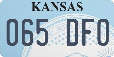 KS license plate 065DFO