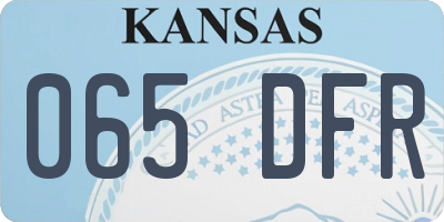 KS license plate 065DFR