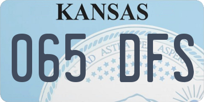 KS license plate 065DFS