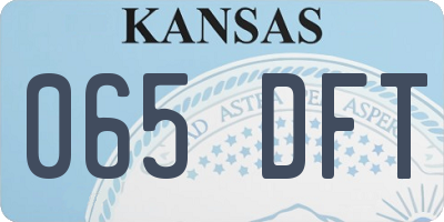 KS license plate 065DFT