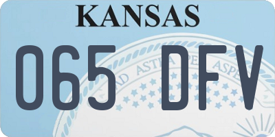 KS license plate 065DFV