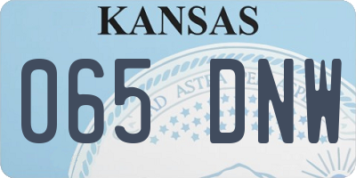 KS license plate 065DNW