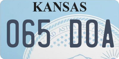 KS license plate 065DOA