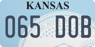 KS license plate 065DOB