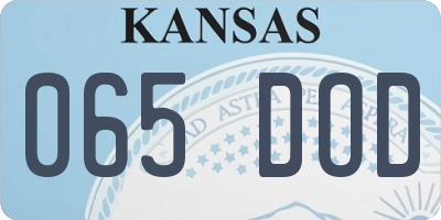 KS license plate 065DOD