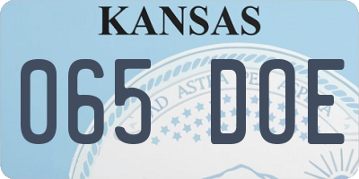 KS license plate 065DOE