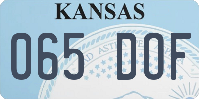 KS license plate 065DOF