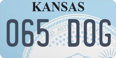 KS license plate 065DOG