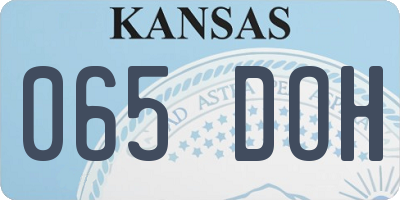 KS license plate 065DOH