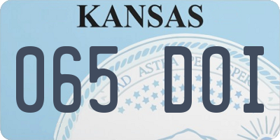 KS license plate 065DOI