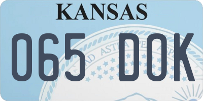 KS license plate 065DOK