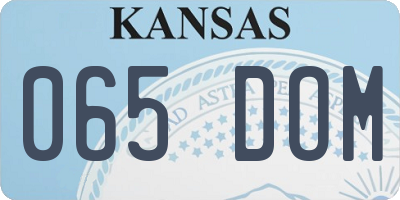 KS license plate 065DOM