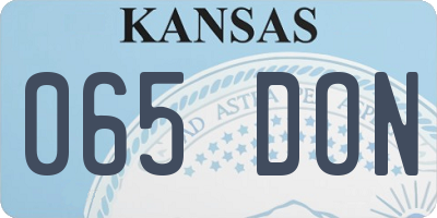 KS license plate 065DON