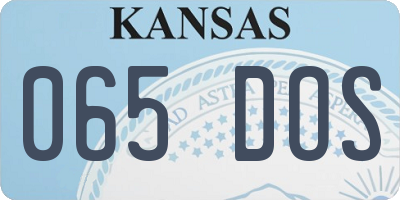 KS license plate 065DOS