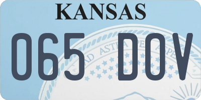 KS license plate 065DOV
