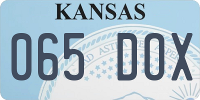 KS license plate 065DOX