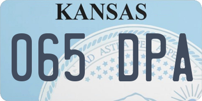 KS license plate 065DPA