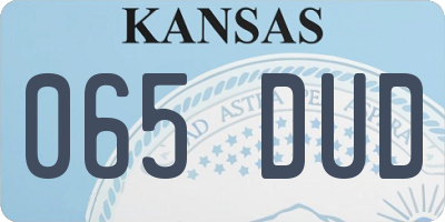 KS license plate 065DUD
