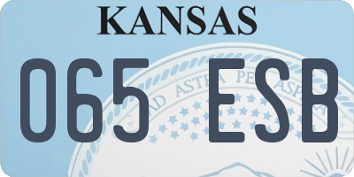 KS license plate 065ESB